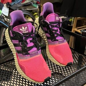 Adidas Men's Vibrant Pink and Purple Sneakers